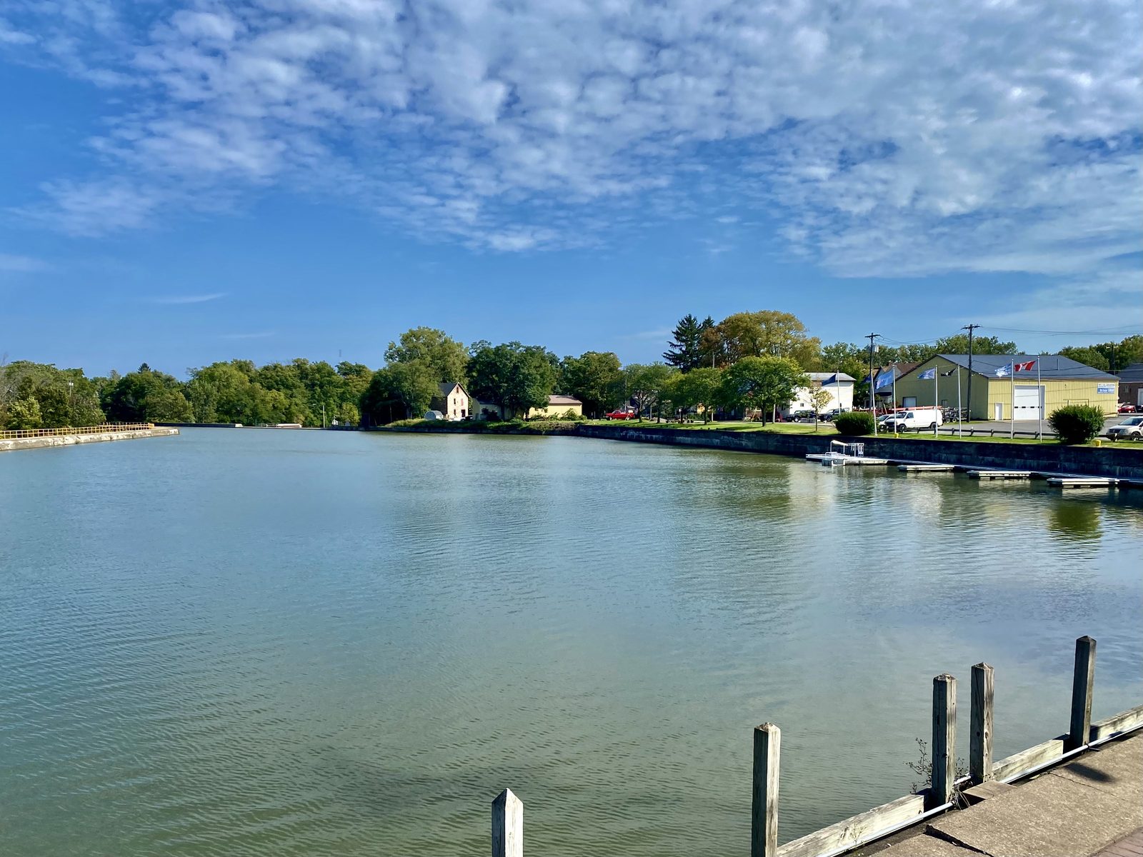 The Erie Canal running through Medina, NY